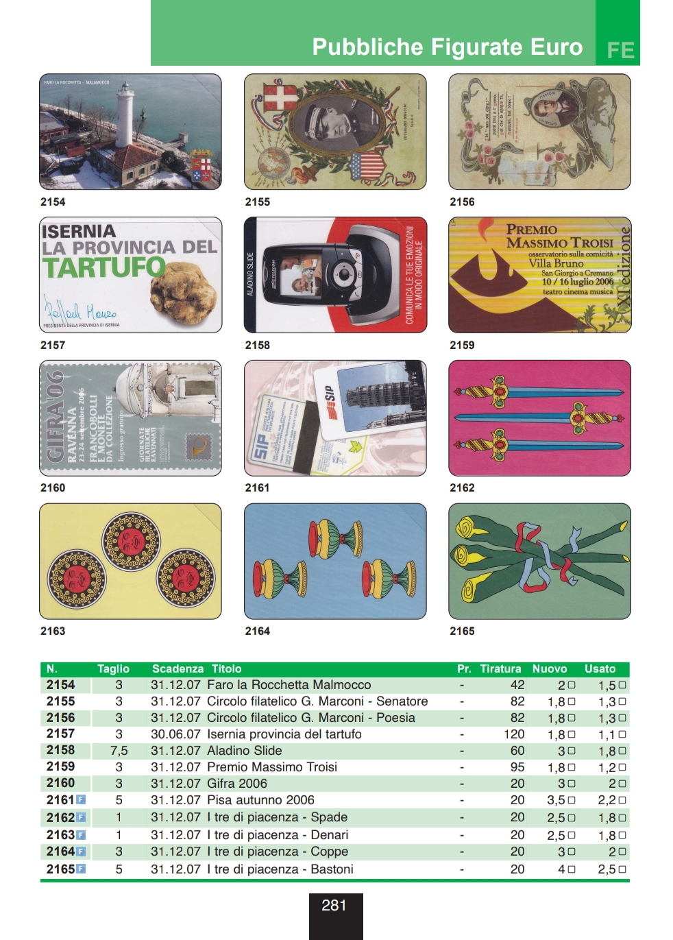 Catalogo Golden 2025 - Schede Telefoniche Italia 6 Catalogo Golden 2025 - pagina 281 - Euro